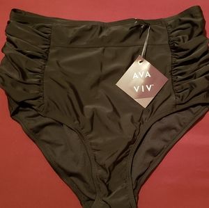 Ava and Viv Black High Waisted Swim Brief